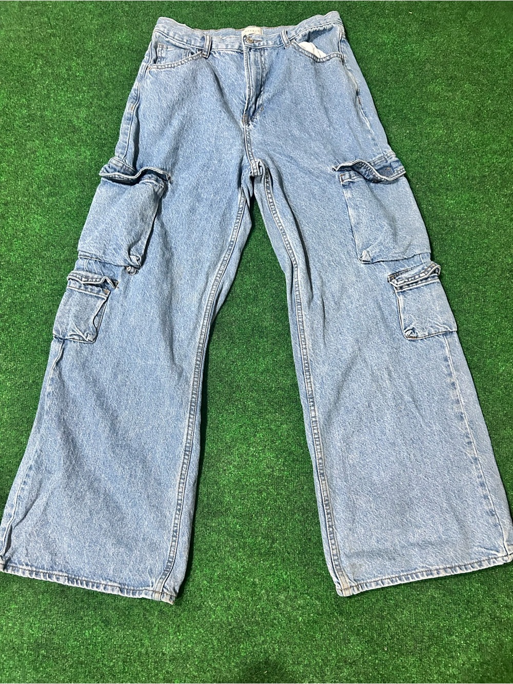 PacSun Light Blue Bootcut Cargo Jeans for Men
